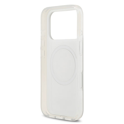 Guess Guess iPhone 17 Pro/iPhone 18 Pro Coque arrière MagSafe Finition miroir avec grand logo 4G à paillettes - Doré