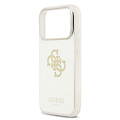 Guess Guess iPhone 17 Pro/iPhone 18 Pro Coque arrière MagSafe Finition miroir avec grand logo 4G à paillettes - Doré