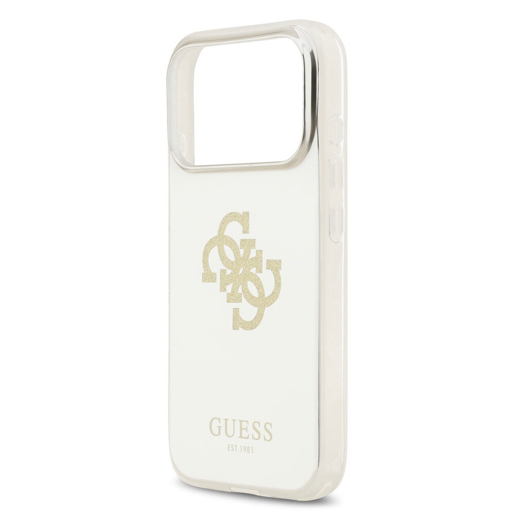 Guess Guess iPhone 17 Pro Backcover hoesje - MagSafe - Mirror Case With Big 4G Glittern Logo - Goud
