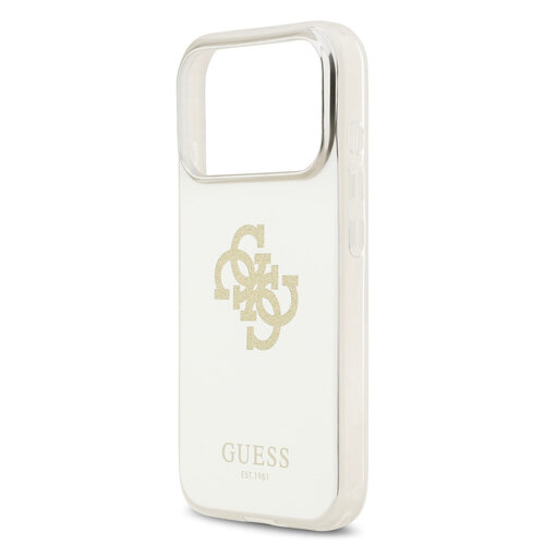 Guess Guess iPhone 17 Pro/iPhone 18 Pro Coque arrière MagSafe Finition miroir avec grand logo 4G à paillettes - Doré