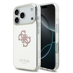 Guess iPhone 17 Pro Backcover hoesje - MagSafe - Mirror Case With Big 4G Glittern Logo - Roze