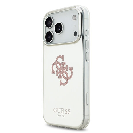 Guess Guess iPhone 17 Pro Back-Cover hul - MagSafe - Mirror Case With Big 4G Glittern Logo - Rosa Guess Guess iPhone 17 Pro Back-Cover hul - MagSafe - Mirror Case With Big 4G Glittern Logo - Rosa