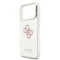 Guess Guess iPhone 17 Pro/iPhone 18 Pro Coque arrière MagSafe Finition miroir avec grand logo 4G à paillettes - Rose