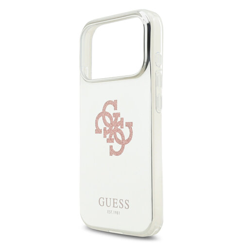 Guess Guess iPhone 17 Pro/iPhone 18 Pro Handyhülle MagSafe Spiegeloberfläche mit großem 4G-Glitzerlogo - Rosa
