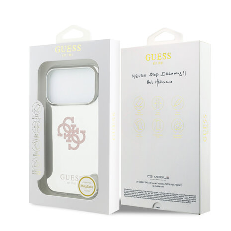 Guess Guess iPhone 17 Pro Back cover case - MagSafe - Mirror Case With Big 4G Glittern Logo - Pink