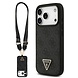 Guess Guess iPhone 17 Pro Backcover hoesje - MagSafe With Crossbody Lanyard - 4G Triangle Logo - Zwart