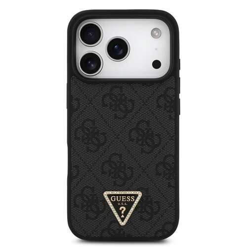 Guess Guess iPhone 17 Pro/iPhone 18 Pro Handyhülle MagSafe Crossbody-Trageband 4G dreieckiges Logo - Schwarz