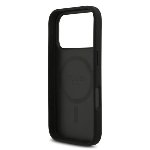 Guess Guess iPhone 17 Pro/iPhone 18 Pro Coque arrière MagSafe cordon bandoulière 4G logo triangulaire - Noir