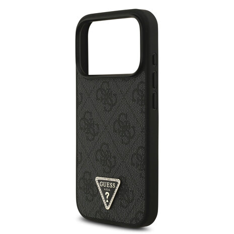 Guess Guess iPhone 17 Pro Back cover coque - Noir - MagSafe With Crossbody Lanyard - 4G Triangle Logo