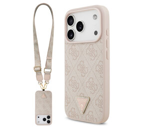 Guess Guess iPhone 17 Pro Back-Cover hul - MagSafe With Crossbody Lanyard - 4G Triangle Logo - Rosa