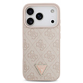 Guess Guess iPhone 17 Pro/iPhone 18 Pro Coque arrière MagSafe cordon bandoulière 4G logo triangulaire - Rose