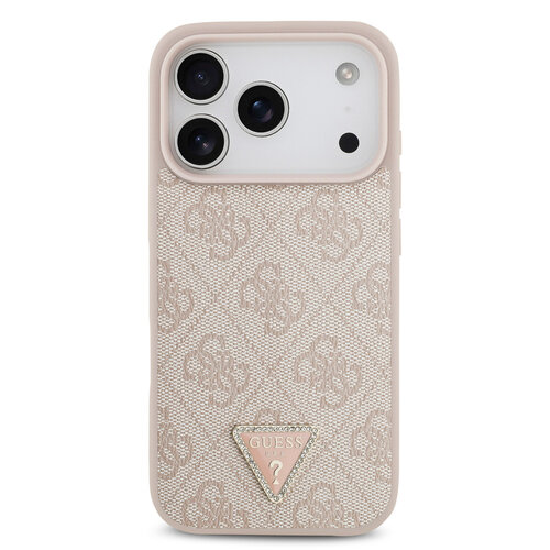 Guess Guess iPhone 17 Pro/iPhone 18 Pro Coque arrière MagSafe cordon bandoulière 4G logo triangulaire - Rose