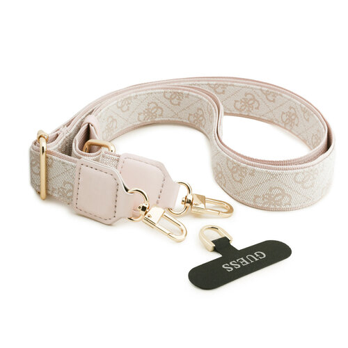 Guess Guess iPhone 17 Pro/iPhone 18 Pro Coque arrière MagSafe cordon bandoulière 4G logo triangulaire - Rose
