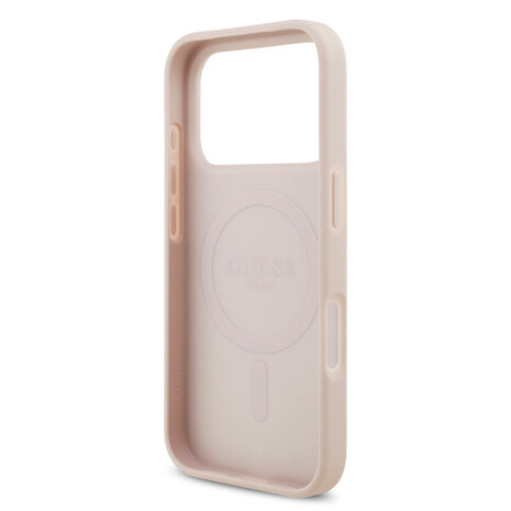 Guess Guess iPhone 17 Pro Back cover coque - Rose - MagSafe With Crossbody Lanyard - 4G Triangle Logo