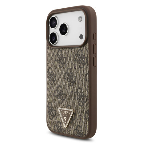 Guess Guess iPhone 17 Pro Back cover coque - Marron - MagSafe With Crossbody Lanyard - 4G Triangle Logo