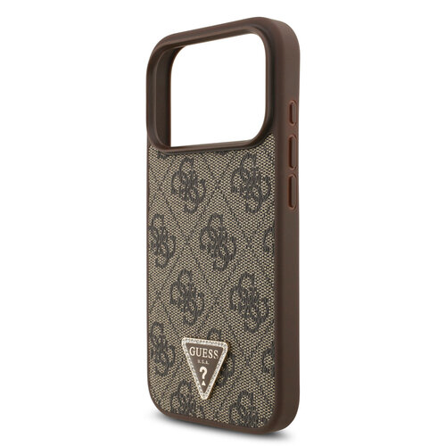 Guess Guess iPhone 17 Pro/iPhone 18 Pro Coque arrière MagSafe cordon bandoulière 4G logo triangulaire - Marron