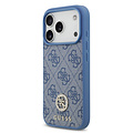 Guess Guess iPhone 17 Pro/iPhone 18 Pro Coque arrière MagSafe Logo 4G en strass - Bleu