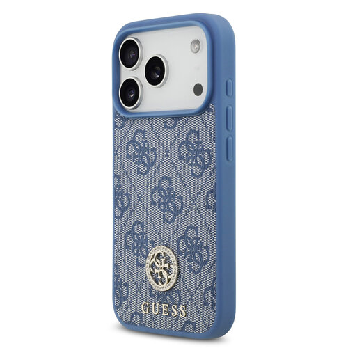 Guess Guess iPhone 17 Pro/iPhone 18 Pro Coque arrière MagSafe Logo 4G en strass - Bleu