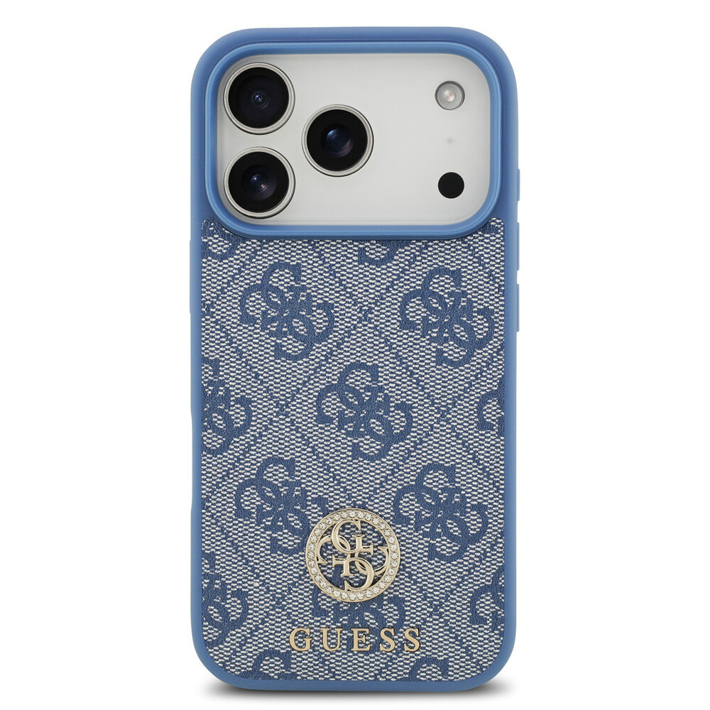 Guess Guess iPhone 17 Pro Back cover case - MagSafe - 4G Strass Logo - Blue