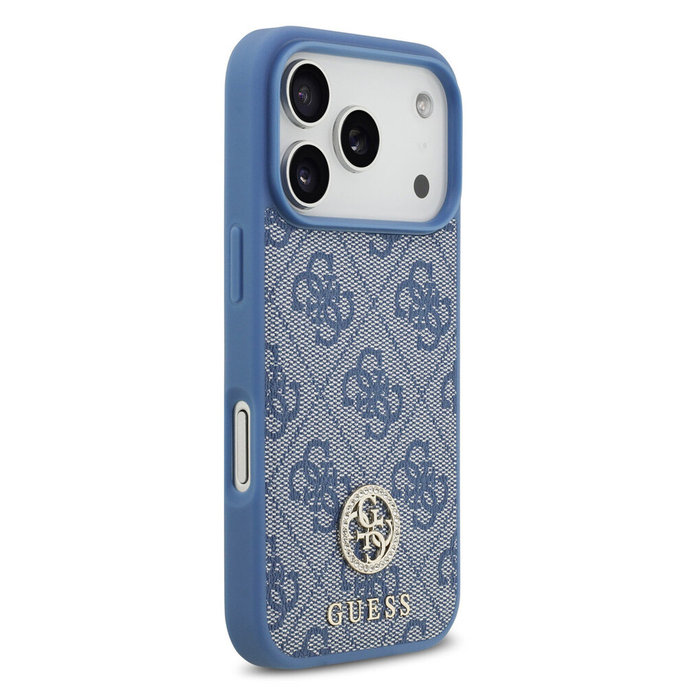 Guess Guess iPhone 17 Pro Back-Cover hul - MagSafe - 4G Strass Logo - Blau Guess Guess iPhone 17 Pro Back-Cover hul - MagSafe - 4G Strass Logo - Blau