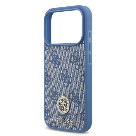 Guess Guess iPhone 17 Pro Back-Cover hul - MagSafe - 4G Strass Logo - Blau Guess Guess iPhone 17 Pro Back-Cover hul - MagSafe - 4G Strass Logo - Blau