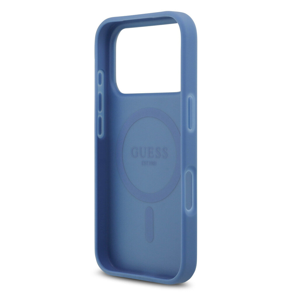 Guess Guess iPhone 17 Pro Backcover hoesje - MagSafe - 4G Strass Logo - Blauw