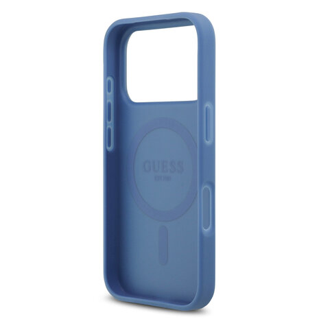 Guess Guess iPhone 17 Pro Back-Cover hul - MagSafe - 4G Strass Logo - Blau Guess Guess iPhone 17 Pro Back-Cover hul - MagSafe - 4G Strass Logo - Blau