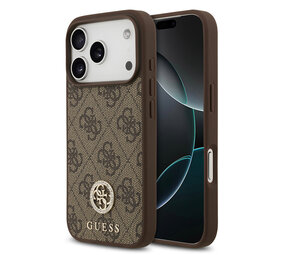 Guess Guess iPhone 17 Pro Back cover coque - Marron - MagSafe - 4G Strass Logo