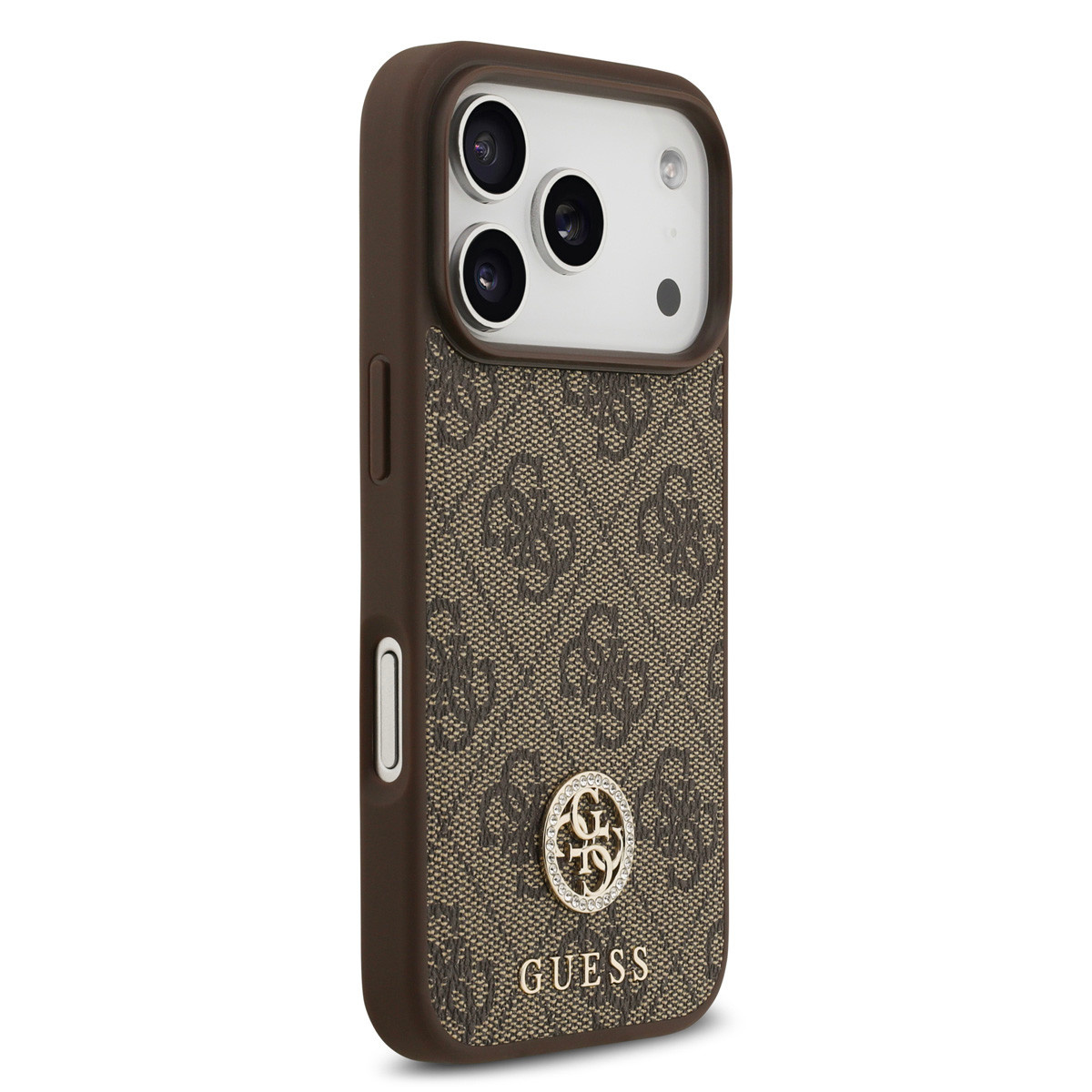 Guess Guess iPhone 17 Pro Backcover hoesje - MagSafe - 4G Strass Logo - Bruin, foto 4 van 6