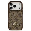 Guess Guess iPhone 17 Pro/iPhone 18 Pro Coque arrière MagSafe Logo 4G en strass - Marron