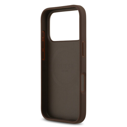 Guess Guess iPhone 17 Pro/iPhone 18 Pro Coque arrière MagSafe Logo 4G en strass - Marron