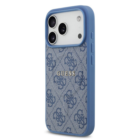 Guess Guess iPhone 17 Pro Back cover case - Magsafe PU Leather - 4G Classic Logo - Blue