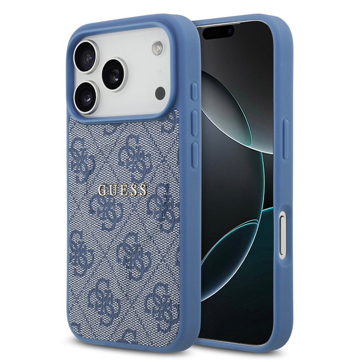 Guess Guess iPhone 17 Pro Backcover hoesje - Magsafe PU Leather - 4G Classic Logo - Blauw