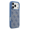 Guess Guess iPhone 17 Pro/iPhone 18 Pro Coque arrière MagSafe similicuir PU Logo 4G classique - Bleu
