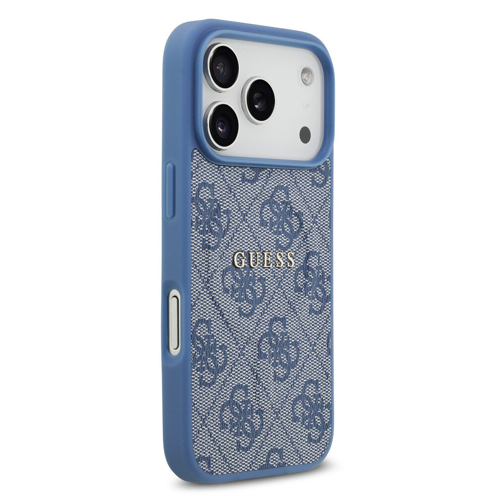 Guess Guess iPhone 17 Pro Back cover case - Magsafe PU Leather - 4G Classic Logo - Blue