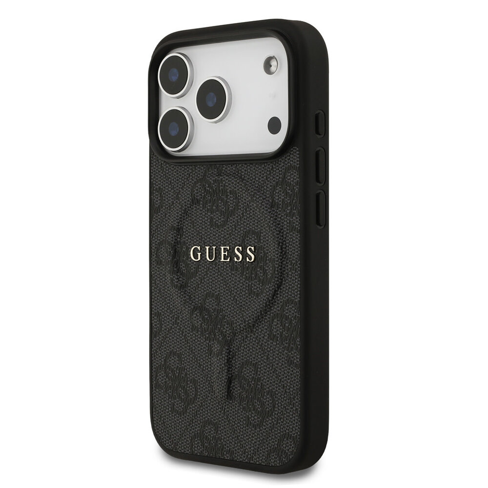 Guess Guess iPhone 17 Pro Back cover coque - Noir - Magsafe PU Leather - 4G Classic Logo