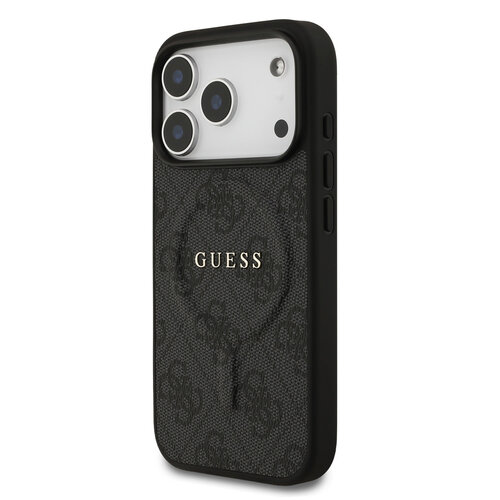 Guess Guess iPhone 17 Pro/iPhone 18 Pro Coque arrière MagSafe similicuir PU Logo 4G classique - Noir