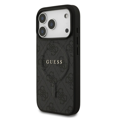 Guess Guess iPhone 17 Pro Back cover coque - Noir - Magsafe PU Leather - 4G Classic Logo