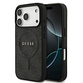 Guess Guess iPhone 17 Pro/iPhone 18 Pro Coque arrière MagSafe similicuir PU Logo 4G classique - Noir