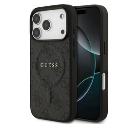 Guess Guess iPhone 17 Pro Backcover hoesje - Magsafe PU Leather - 4G Classic Logo - Zwart Guess Guess iPhone 17 Pro Backcover hoesje - Magsafe PU Leather - 4G Classic Logo - Zwart