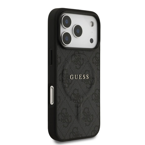 Guess Guess iPhone 17 Pro Back cover case - Magsafe PU Leather - 4G Classic Logo - Black