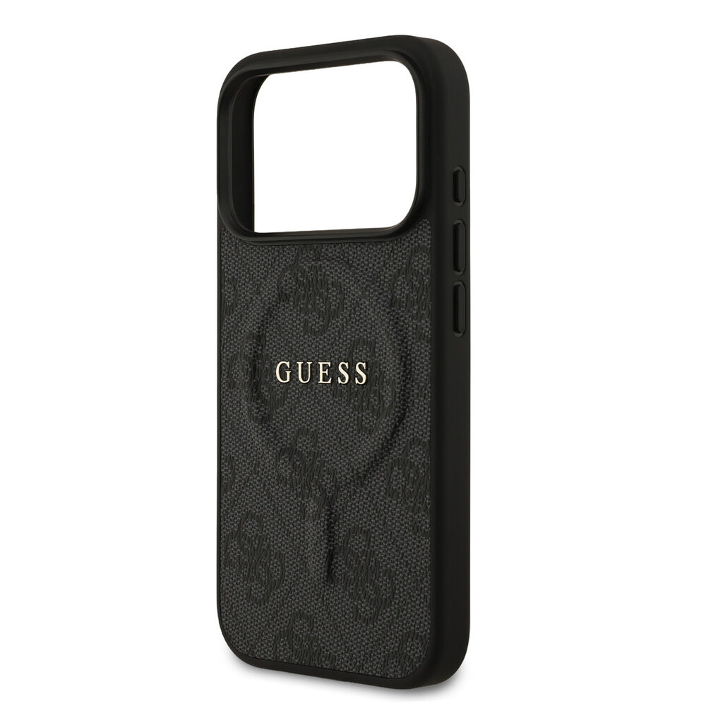 Guess Guess iPhone 17 Pro Back cover case - Magsafe PU Leather - 4G Classic Logo - Black