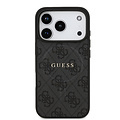 Guess Guess iPhone 17 Pro/iPhone 18 Pro Coque arrière MagSafe similicuir PU Logo 4G classique - Noir