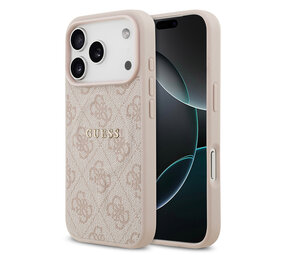 Guess Guess iPhone 17 Pro Back-Cover hul - Magsafe PU Leather - 4G Classic Logo - Rosa