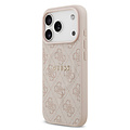 Guess Guess iPhone 17 Pro/iPhone 18 Pro Coque arrière MagSafe similicuir PU Logo 4G classique - Rose