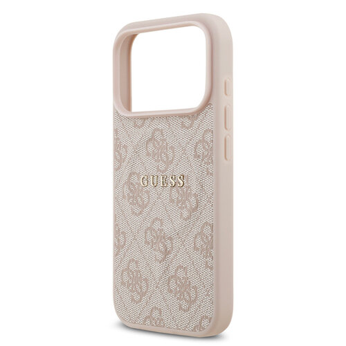 Guess Guess iPhone 17 Pro/iPhone 18 Pro Coque arrière MagSafe similicuir PU Logo 4G classique - Rose