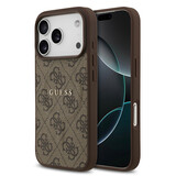 Guess Guess iPhone 17 Pro Back cover case - Magsafe PU Leather - 4G Classic Logo - Brown