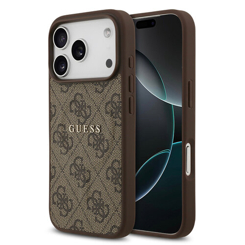 Guess Guess iPhone 17 Pro/iPhone 18 Pro Handyhülle MagSafe PU-Kunstleder Klassisches 4G-Logo - Braun