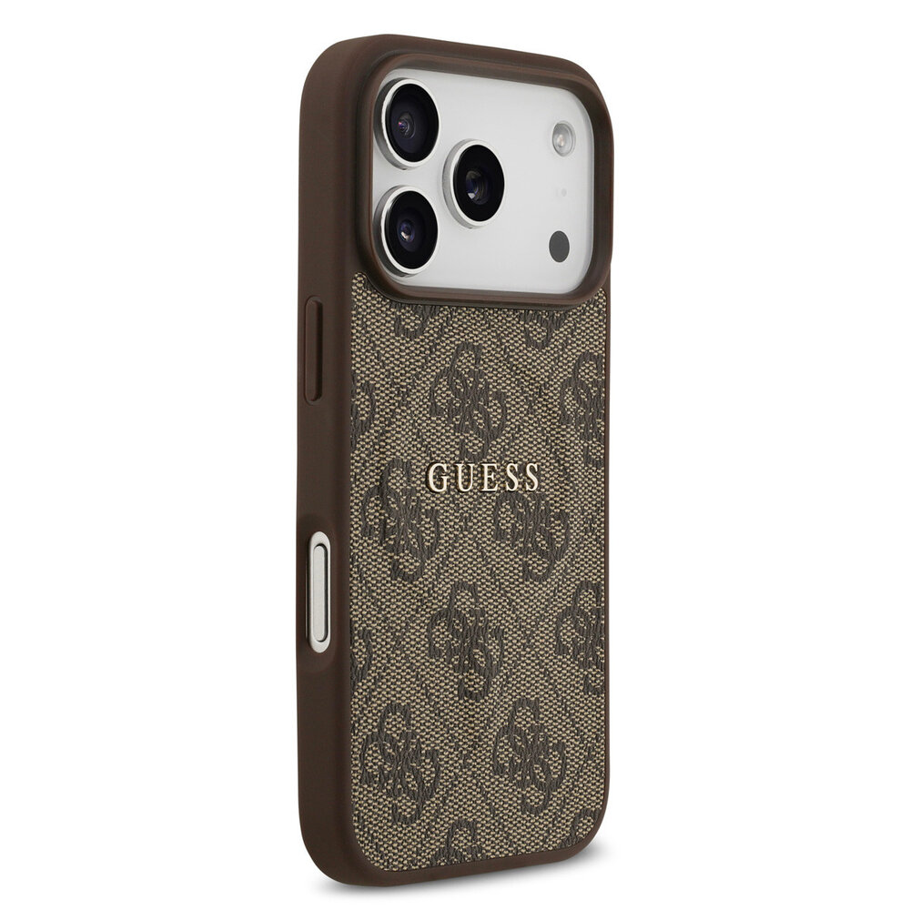 Guess Guess iPhone 17 Pro Back cover case - Magsafe PU Leather - 4G Classic Logo - Brown