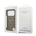 Guess Guess iPhone 17 Pro/iPhone 18 Pro Coque arrière MagSafe similicuir PU Logo 4G classique - Marron